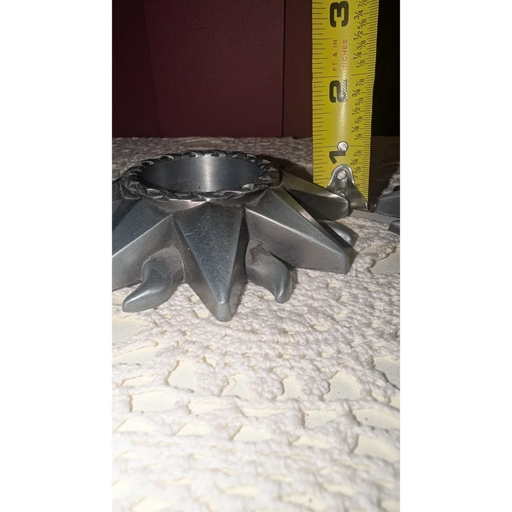 Vintage‎ Pair Of Celestial SunBurst Surface Top Candle Holders Lot
